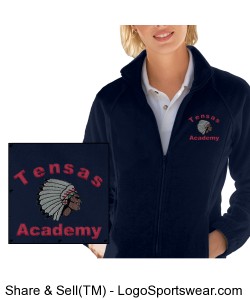 Ladies' Navy Full-Zip Jacket with TA Logo Design Zoom
